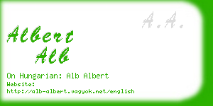 albert alb business card